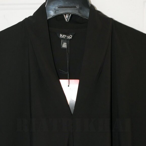 \\- Buffalo Ladies' V-Neck Short Sleeve Blouse Colors: Black - Picture 6 of 9